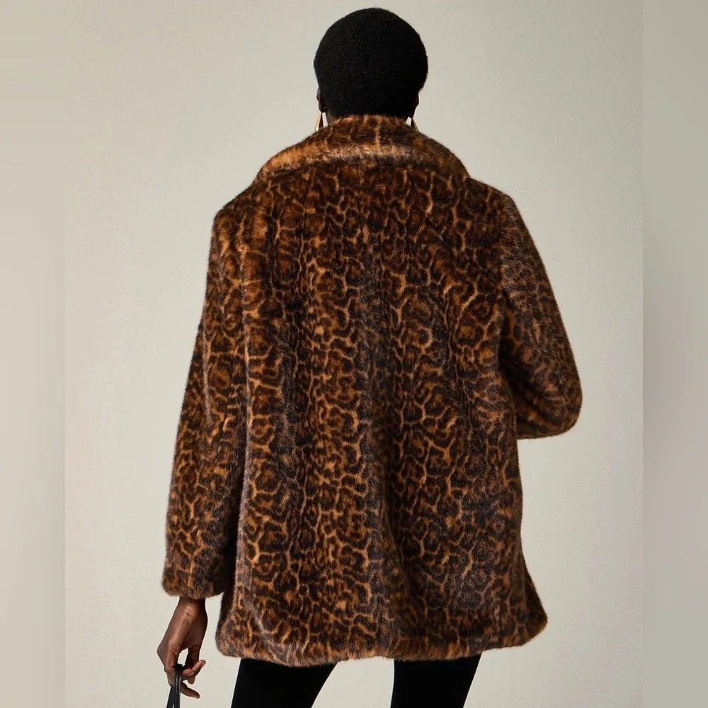 J. Crew Faux Fur Peacoat in Leopard